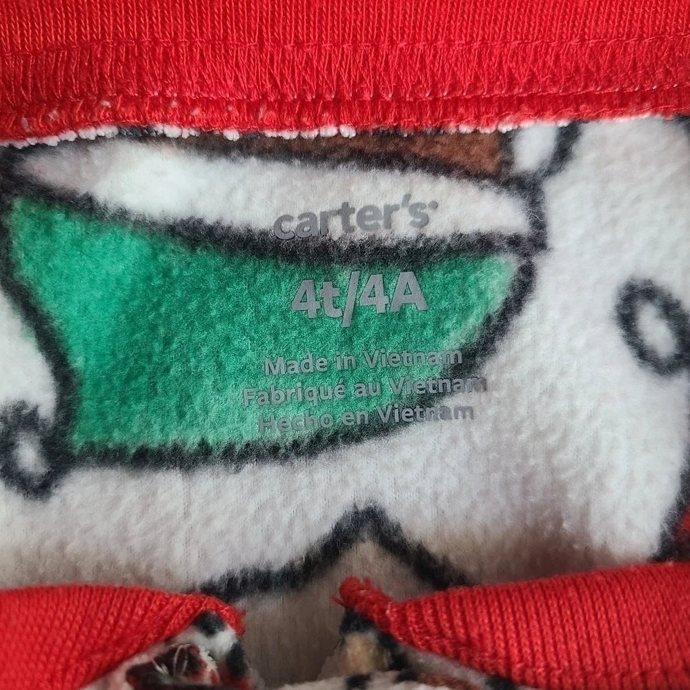 4T Fleece Santa Claus Christmas Footie Pajama unisex EUC Genderless